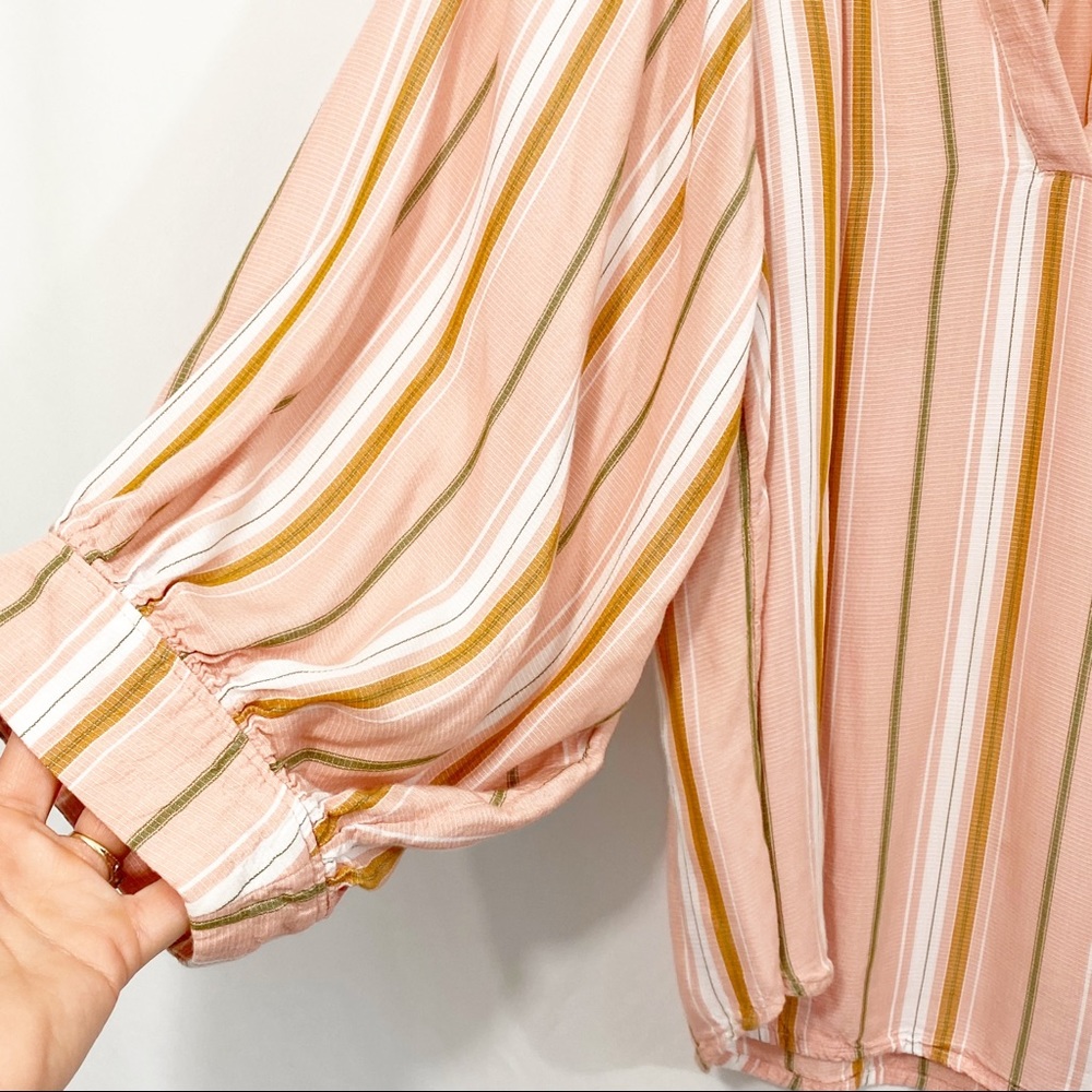 Anthro Maeve Brenda Striped Balloon Sleeve Top - Picture 6 of 12